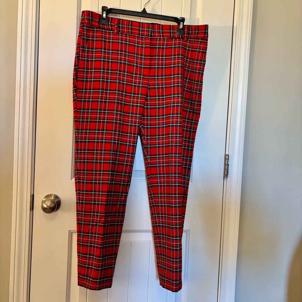 Talbots Women’s Red and Black Plaid Dress Pants